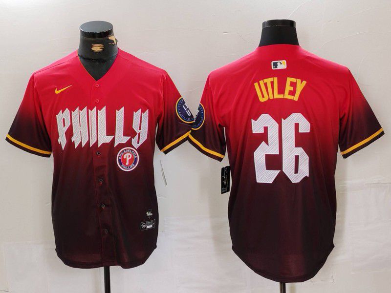 Men Philadelphia Phillies #26 Utley Red City Edition 2024 Nike MLB Jersey style 4->philadelphia phillies->MLB Jersey